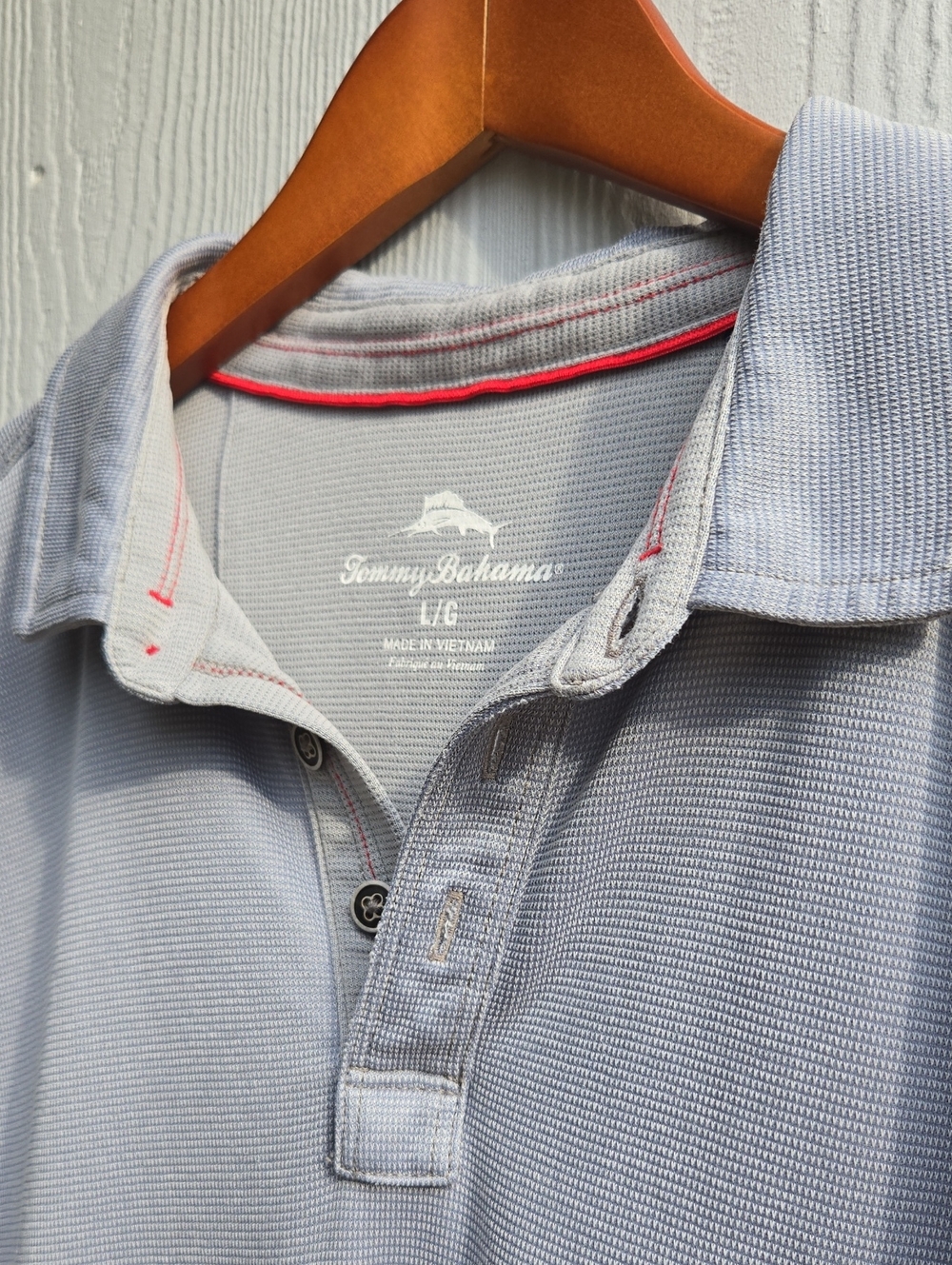 Tommy Bahama Men's Light Gray Polo with Subtle Texture